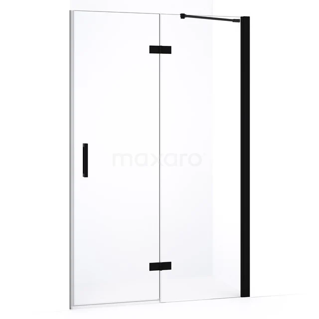 Diamond Shower door | 110 cm Matte black Clear glass Pivot door DDB22651230MB