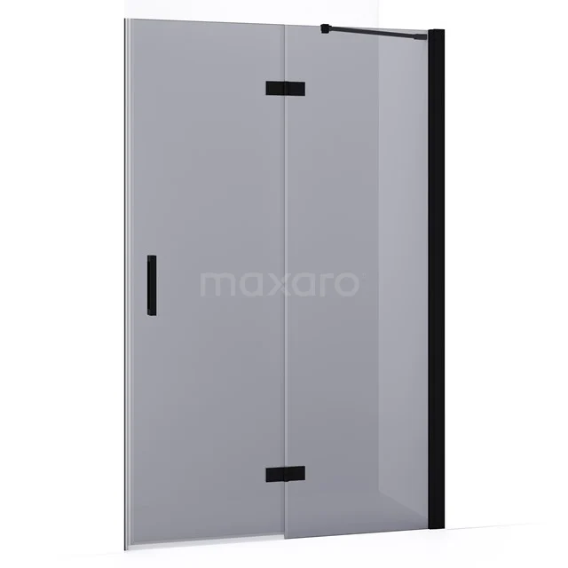 Diamond Shower door | 120 cm Matte black Smoke glass Pivot door DDB22661231MB