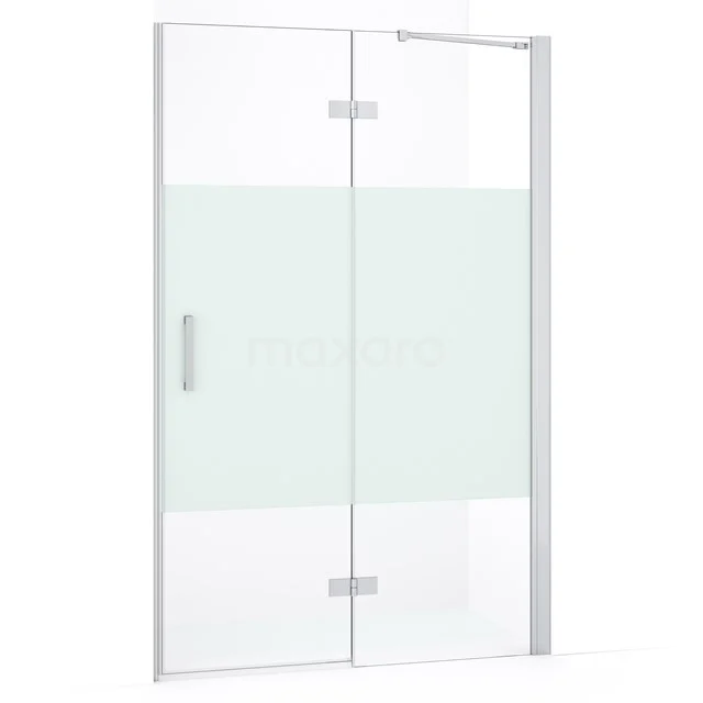 Diamond Shower door | 110 cm Chrome Clear with matt strip Pivot door DDB22651233C