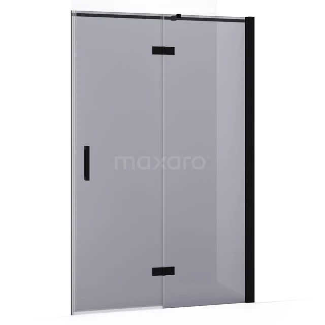 Diamond Shower door | 110 cm Matte black Smoke glass Pivot door DDB22651331MB