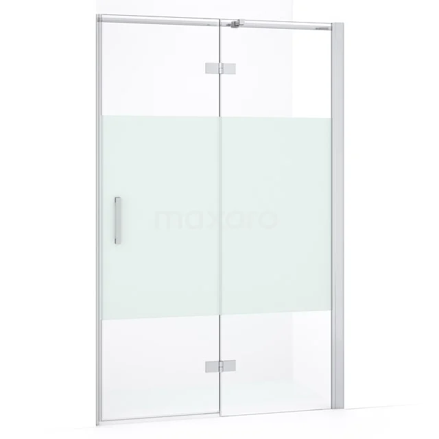 Diamond Shower door | 110 cm Chrome Clear with matt strip Pivot door DDB22651333C