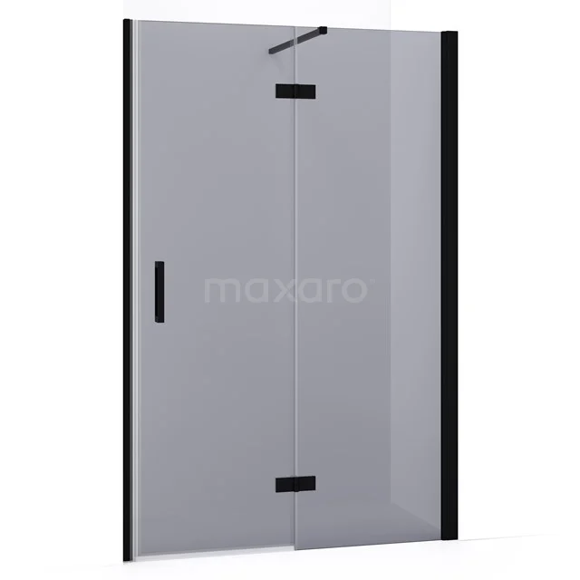 Diamond Shower door | 120 cm Matte black Smoke glass Pivot door DDB22662131MB