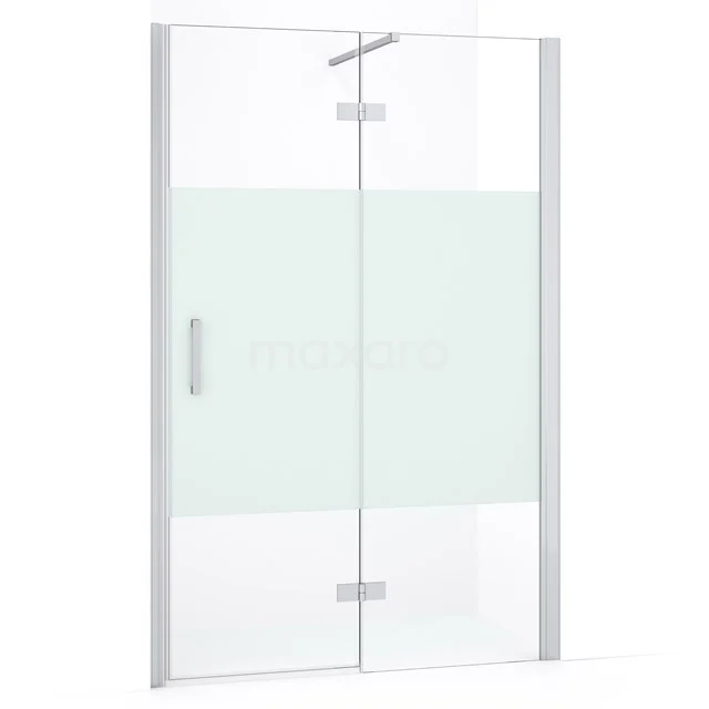 Diamond Shower door | 110 cm Chrome Clear with matt strip Pivot door DDB22652133C