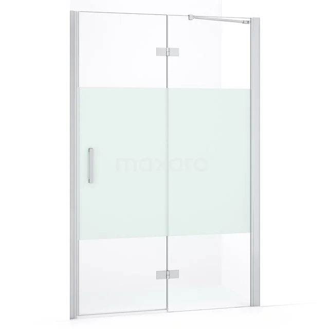 Diamond Shower door | 110 cm Chrome Clear with matt strip Pivot door DDB22652233C