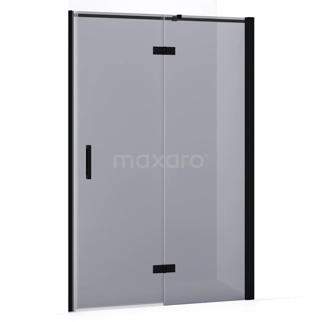 Diamond Shower door | 120 cm Matte black Smoke glass Pivot door DDB22662331MB