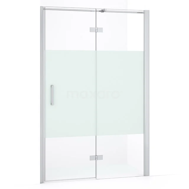 Diamond Shower door | 110 cm Chrome Clear with matt strip Pivot door DDB22652333C