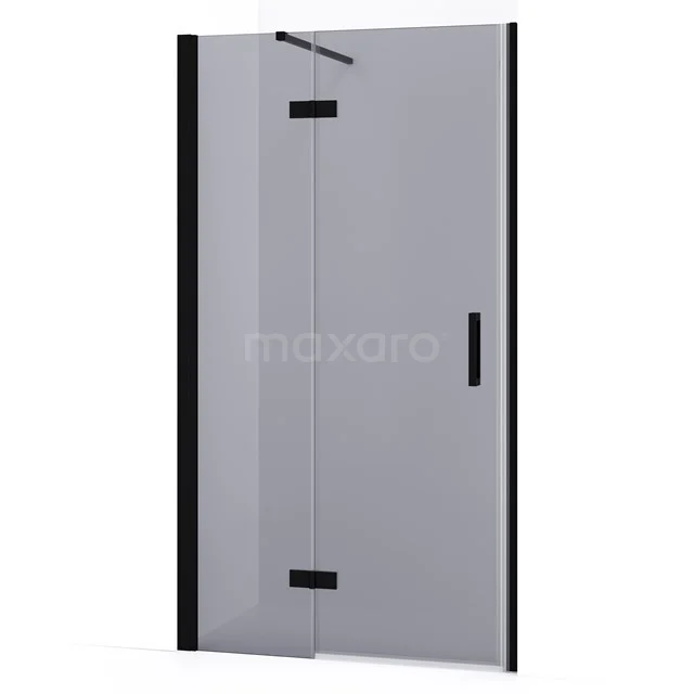 Diamond Shower door | 90 cm Matte black Smoke glass Pivot door DDB21362131MB