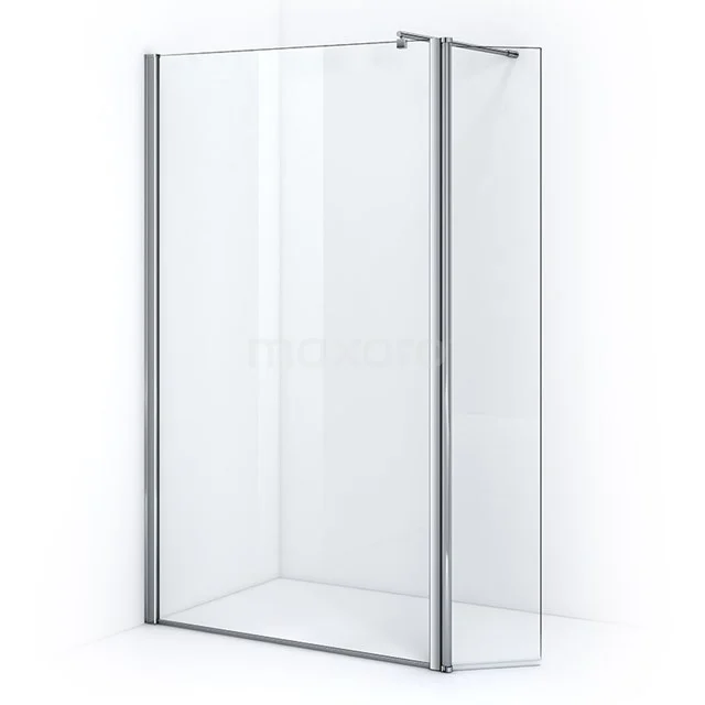 Zircon Comfort begehbare Dusche | 120 cm Chrom Feste Wand mit drehbarem Seitenwand GHD-1235011 Glasene Duschwand mit schmalem Aluminiumrahmen, Eckmodell, ideal für ein modernes Badezimmer.