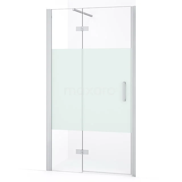 Diamond Douchedeur | 100 cm Chroom Helder met matte strook Draaideur DDB21462133C