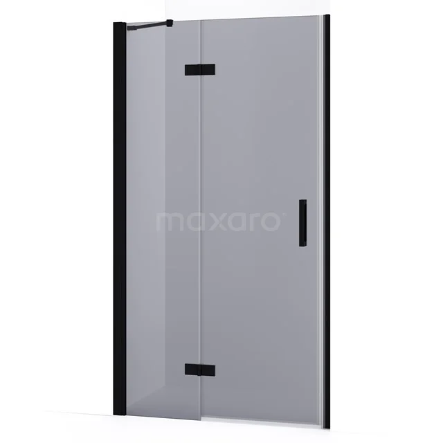 Diamond Shower door | 90 cm Matte black Smoke glass Pivot door DDB21362231MB