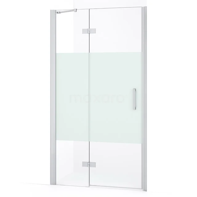 Diamond Shower door | 90 cm Chrome Clear with matt strip Pivot door DDB21362233C