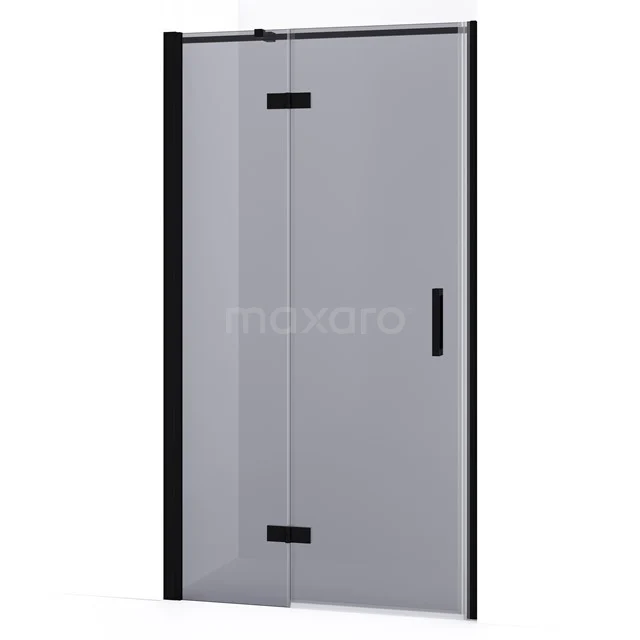 Diamond Shower door | 90 cm Matte black Smoke glass Pivot door DDB21362331MB