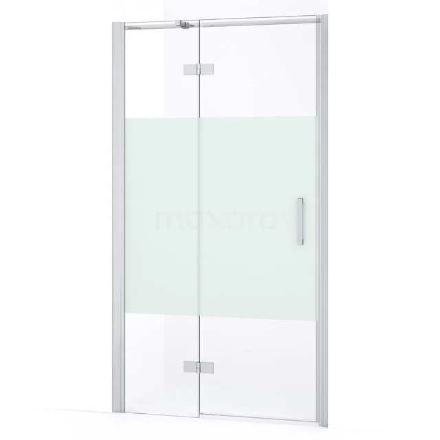 Diamond Douchedeur | 100 cm Chroom Helder met matte strook Draaideur DDB21462333C