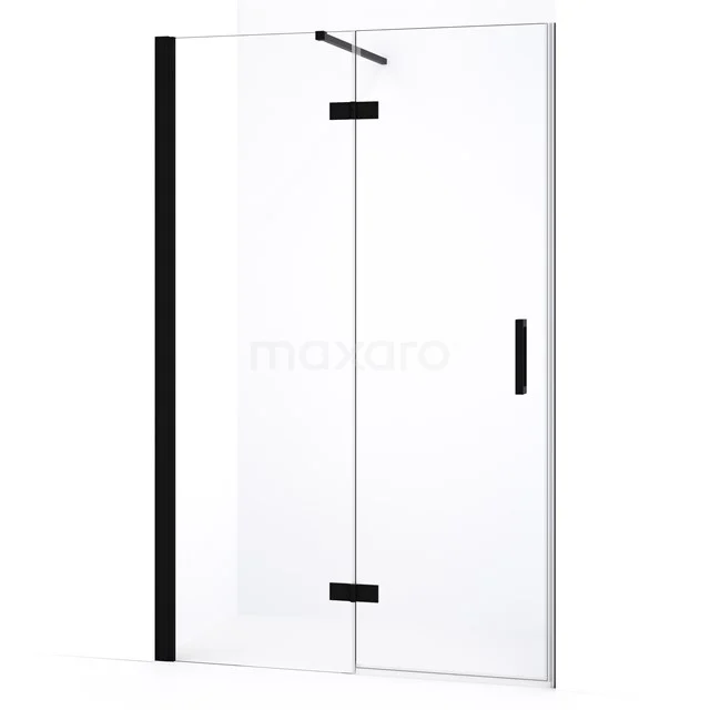 Diamond Shower door | 110 cm Matte black Clear glass Pivot door DDB21651130MB