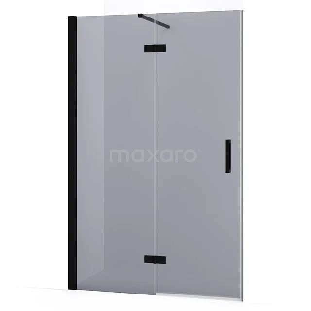 Diamond Shower door | 110 cm Matte black Smoke glass Pivot door DDB21651131MB