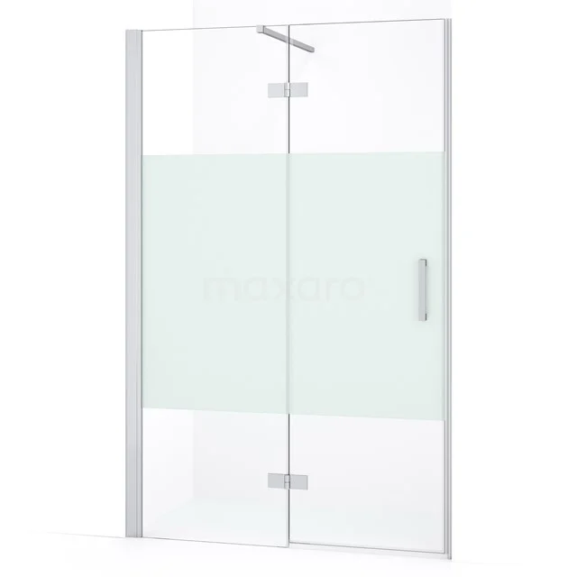 Diamond Shower door | 110 cm Chrome Clear with matt strip Pivot door DDB21651133C