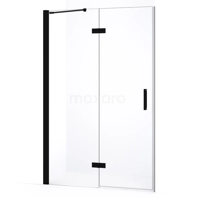 Diamond Shower door | 110 cm Matte black Clear glass Pivot door DDB21651230MB