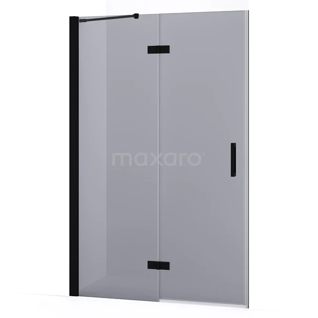 Diamond Shower door | 110 cm Matte black Smoke glass Pivot door DDB21651231MB