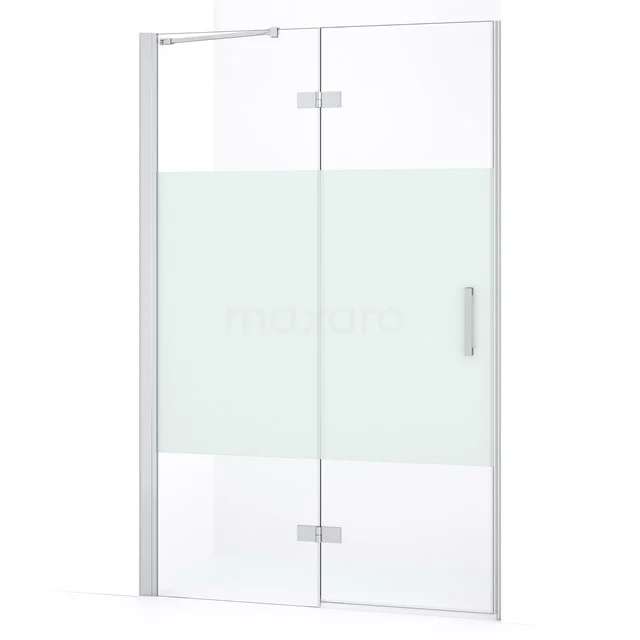 Diamond Shower door | 110 cm Chrome Clear with matt strip Pivot door DDB21651233C