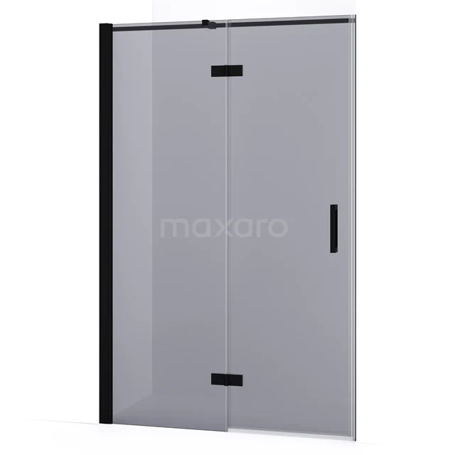 Diamond Shower door | 110 cm Matte black Smoke glass Pivot door DDB21651331MB