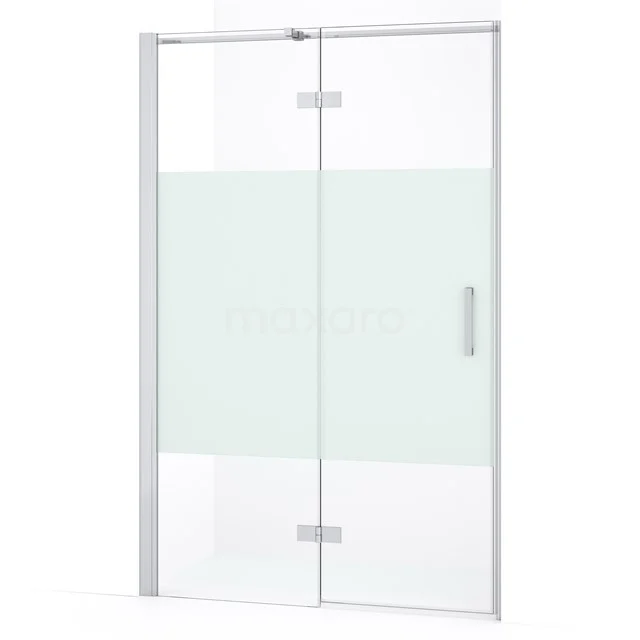 Diamond Douchedeur | 110 cm Chroom Helder met matte strook Draaideur DDB21651333C