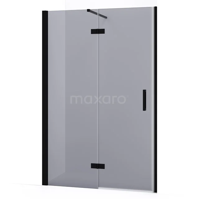 Diamond Duschtür | 120 cm Matt Schwarz Rauchglas Drehtür DDB21662131MB