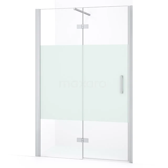 Diamond Douchedeur | 110 cm Chroom Helder met matte strook Draaideur DDB21652133C