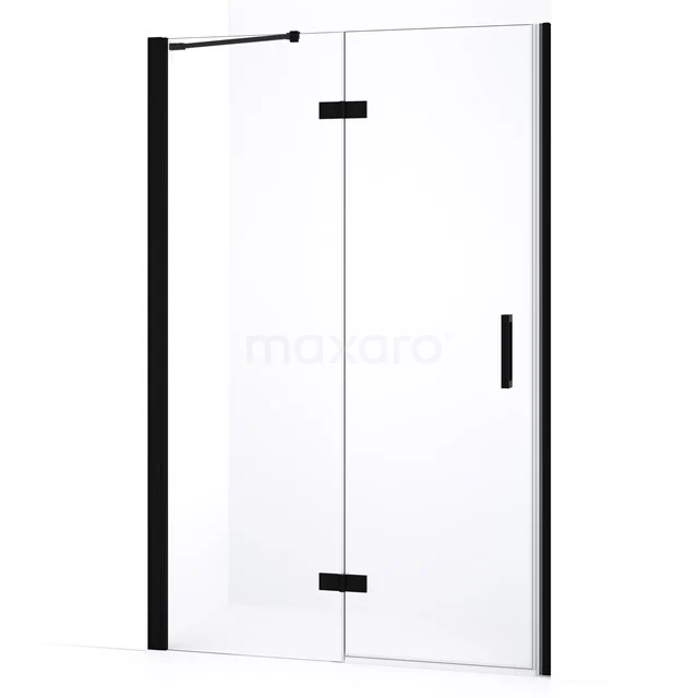 Diamond Shower door | 110 cm Matte black Clear glass Pivot door DDB21652230MB