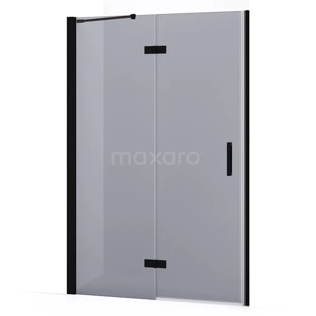 Diamond Shower door | 110 cm Matte black Smoke glass Pivot door DDB21652231MB