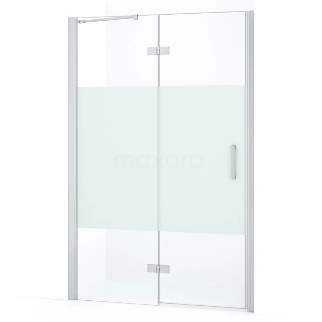 Diamond Shower door | 110 cm Chrome Clear with matt strip Pivot door DDB21652233C