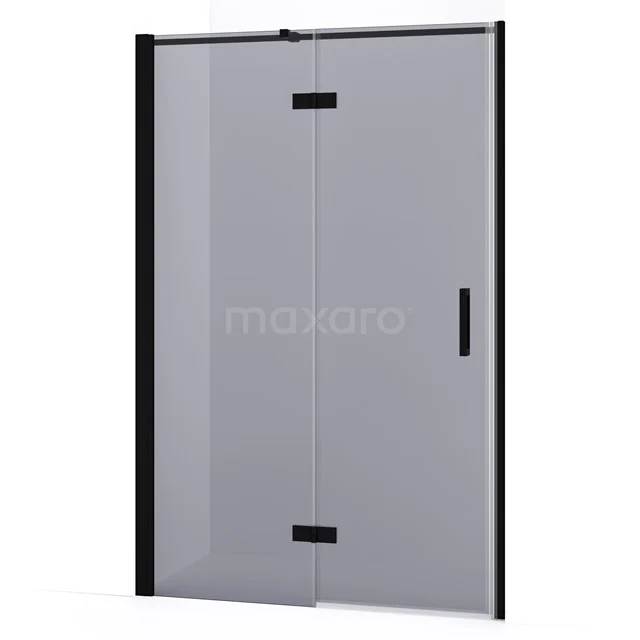 Diamond Duschtür | 110 cm Matt Schwarz Rauchglas Drehtür DDB21652331MB