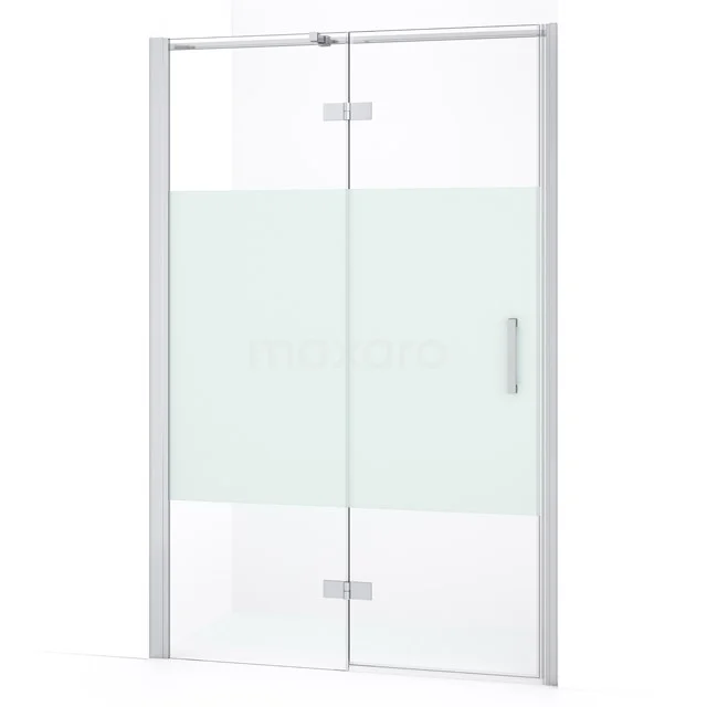 Diamond Shower door | 110 cm Chrome Clear with matt strip Pivot door DDB21652333C