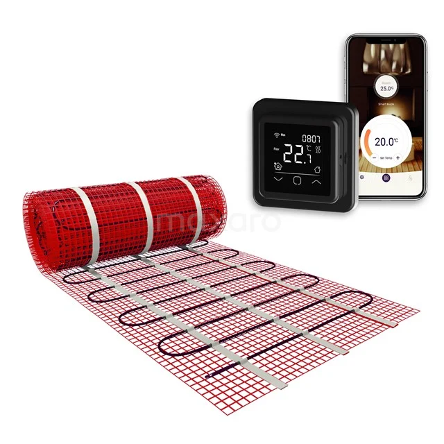 Electric underfloor heating | 1.5 m² 225 Watt Incl. wifi thermostat Black VV1500-B