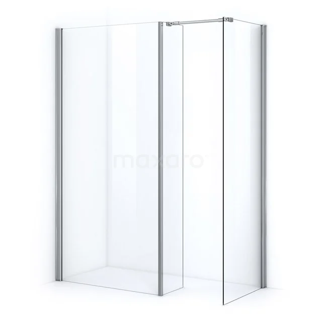 Glas begehbare Dusche mit schmalem Aluminiumrahmen, geeignet für moderne Badezimmer. Minimalistisches Design, klares Sicherheitsglas.