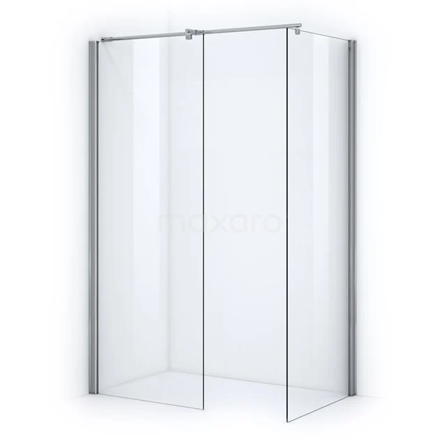 Zircon Comfort Walk-in shower | 80x80 cm Chrome Clear glass 2 fixed walls GW-0808013