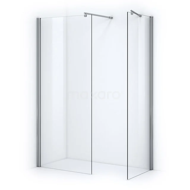 Zircon Comfort Walk-in shower | 80x80 cm Chrome Clear glass 2 fixed walls GW-0808014