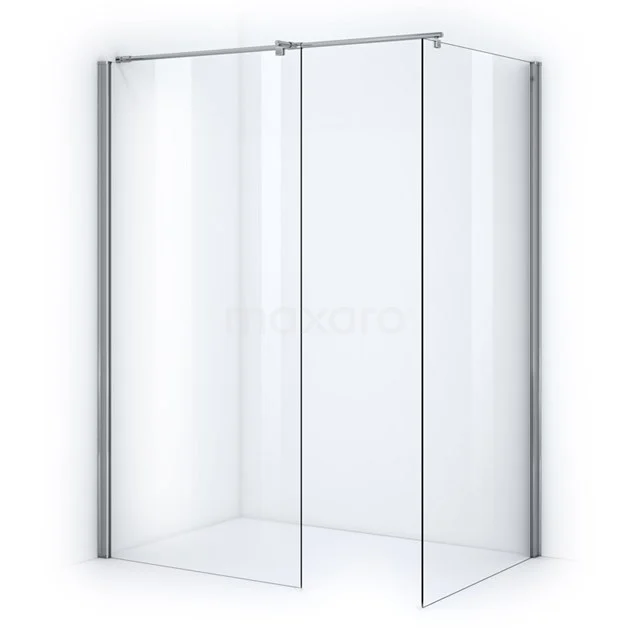 Zircon Comfort Inloopdouche | 100x100 cm Chroom Helder glas 2 vaste wanden GW-1010013