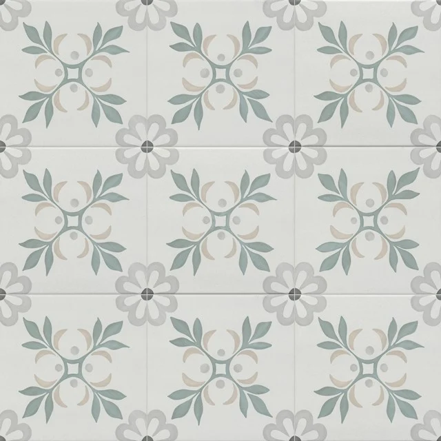 Fliesenmuster, Bodenfliese/Wandfliese, Aurora Flora Green 502-0801TS