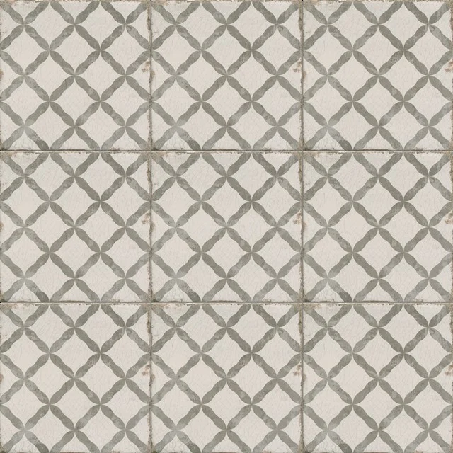 Bodenfliese/Wandfliese Vintage Retro Grau 20x20cm Dekor Mehrfarbig Nicht Rektifiziert 502-060104