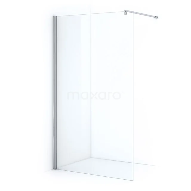 Begehbare Dusche mit Klarglas, Aluminiumprofil und minimalistischem Design, ideal für ein modernes Badezimmer.