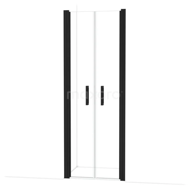 Diamond Duschtür | 80 cm Matt Schwarz Klarglas Pendeltür DDE1040410MBN