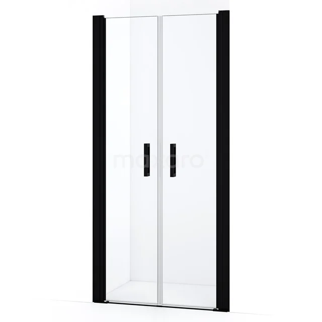 Diamond Shower door | 80 cm Matte black Clear glass Bi-fold door DDE10404110MBN