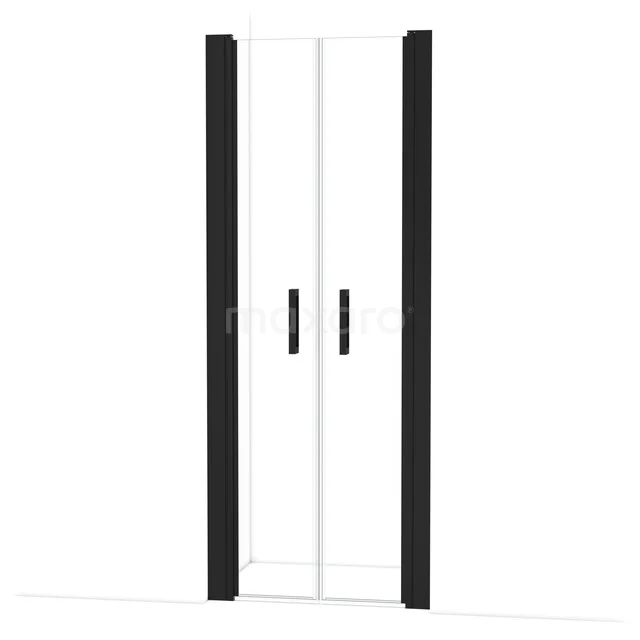 Diamond Duschtür | 90 cm Matt Schwarz Klarglas Pendeltür DDE10404210MBN