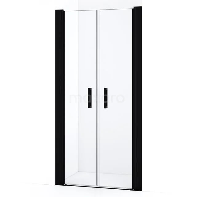 Diamond Shower door | 90 cm Matte black Clear glass Bi-fold door DDE10404210MBN