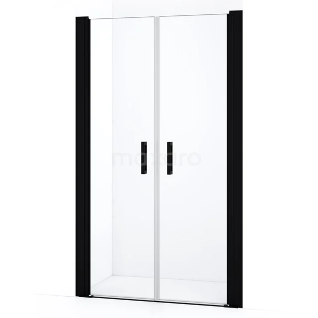 Diamond Shower door | 110 cm Matte black Clear glass Bi-fold door DDE10505210MBN