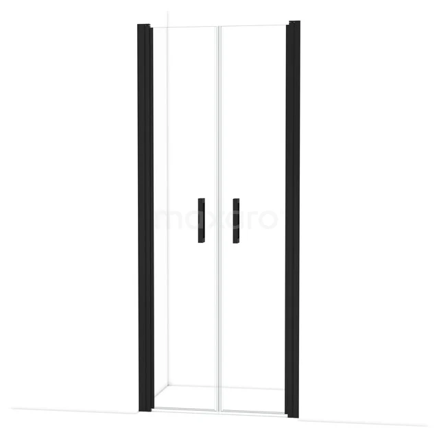 Diamond Duschtür | 90 cm Matt Schwarz Klarglas Pendeltür DDE104504510MBN