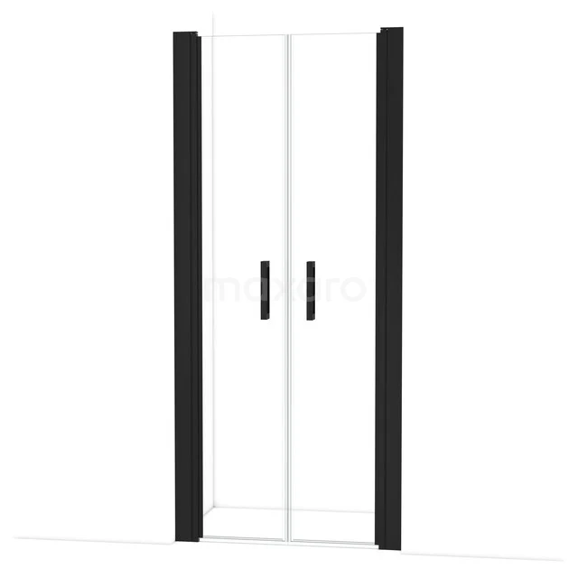 Diamond Duschtür | 100 cm Matt Schwarz Klarglas Pendeltür DDE1045045210MBN