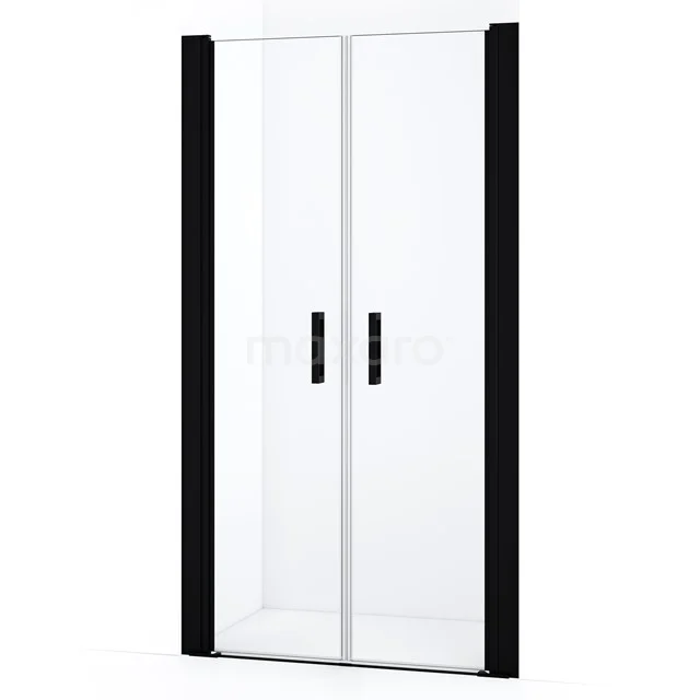 Diamond Shower door | 100 cm Matte black Clear glass Bi-fold door DDE1045045210MBN