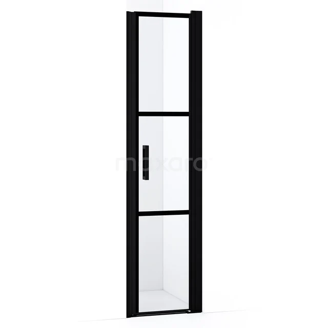 Diamond Shower door | 45 cm Matte black Clear with black stripes Pivot door DDA10428RMBN