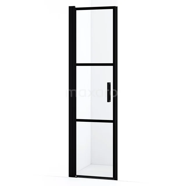 Diamond Shower door | 50 cm Matte black Clear with black stripes Pivot door DDA10518LMBN